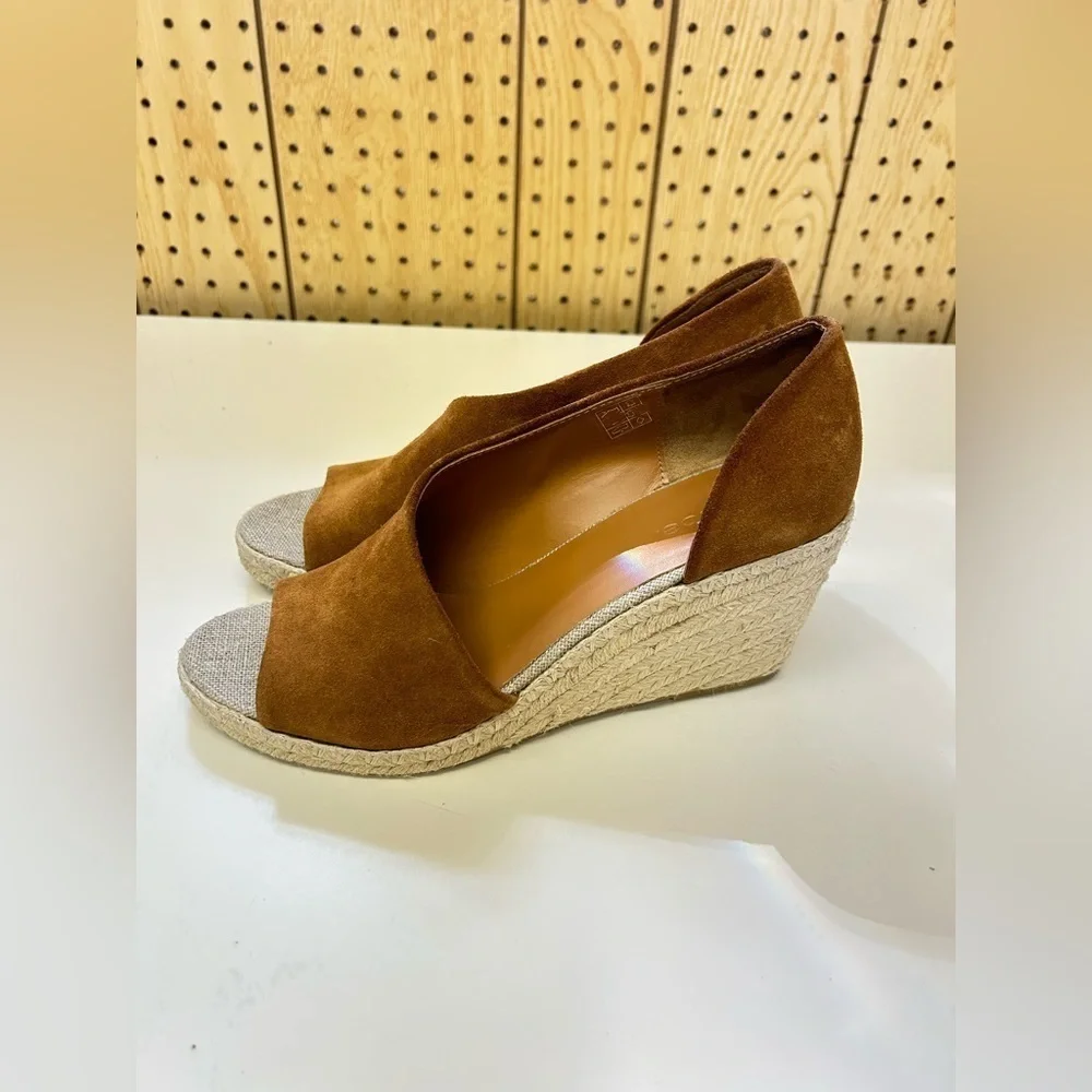 Vince Sonora Brown Suede Espadrille Wedges